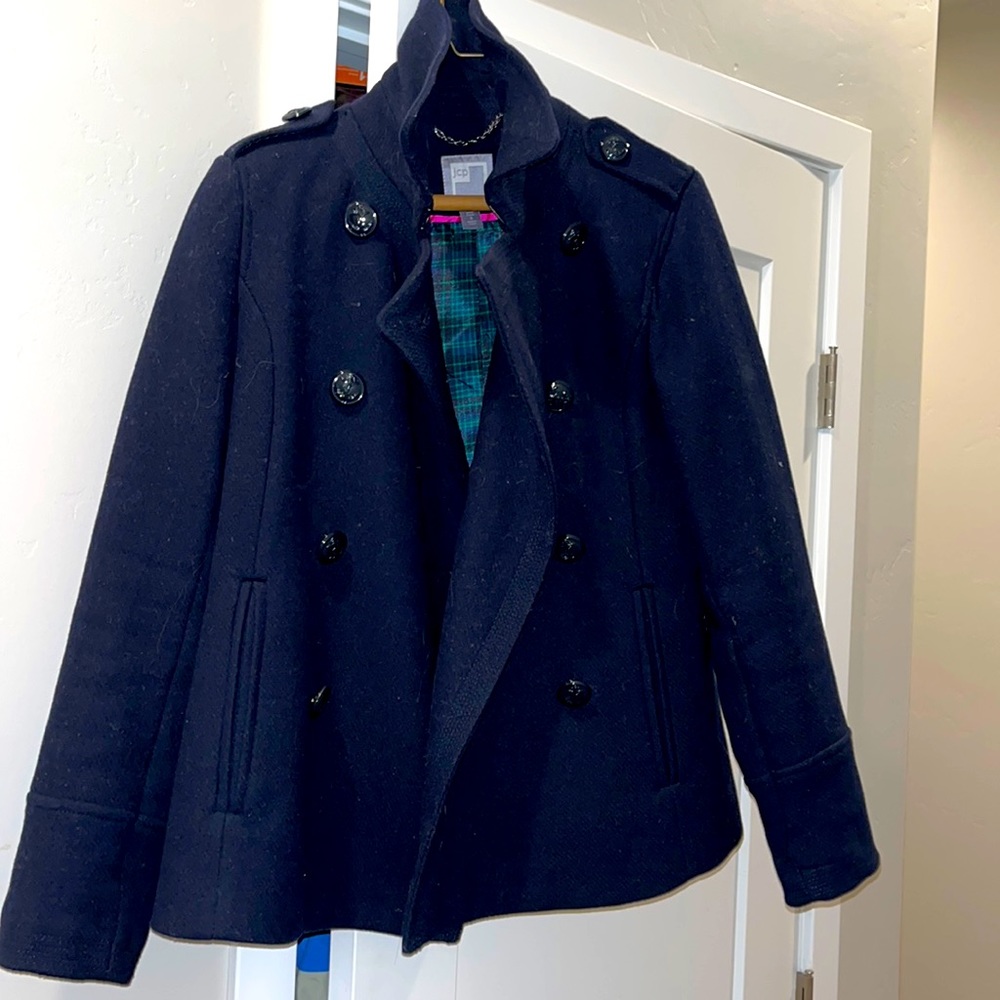 JCP Wool Blend Sailor Style Coat